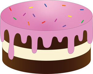 chocolate cake isolated on white