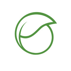 Leaf eco friendly line circle  logo icon vector element design