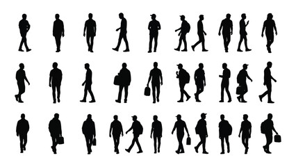 a collection of diverse human figures presented as dark shapes against a white background a striking silhouette