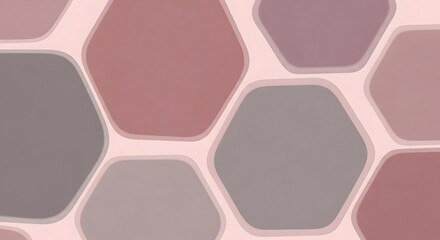 Modern Abstract Background: Soft Hexagonal Geometric Pattern in Muted Earth Tones, Blush Pink, and Dusty Mauve