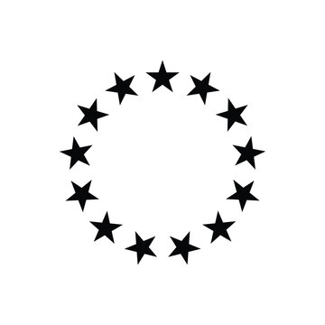 13 stars with circle icon vector flat design on white background.