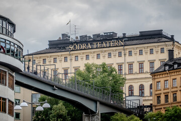 city view of old town of stockhold sweden on cloudy day