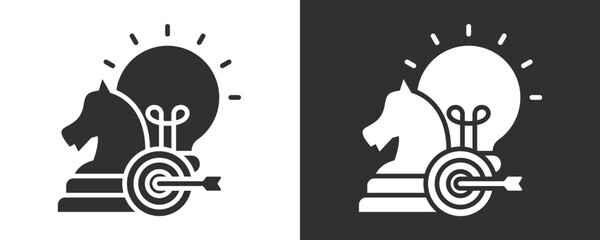 Strategy Icon Set Vector Collection Isolated In Black And White