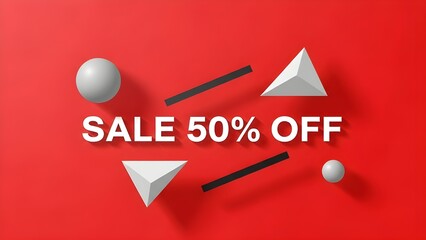 Red alarm clock concept with business time icon and sale banner design on a white background vector