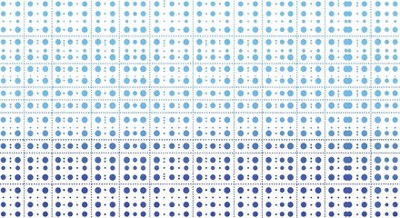 Abstract Blue Dot Grid Pattern with Vertical Gradient Transition - Digital Data Technology Background Texture