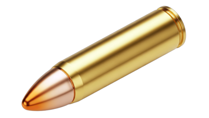 Golden Bullet Isolated on White Background