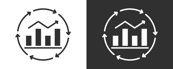 Continuous Improvement Icon Set Vector Collection Isolated In Black And White
