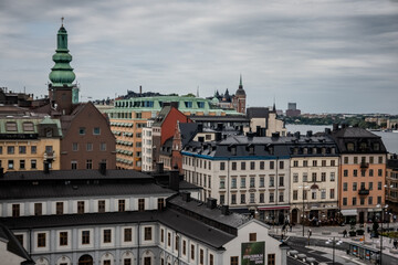city view of old town of stockhold sweden on cloudy day