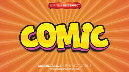 3D text effect comic theme