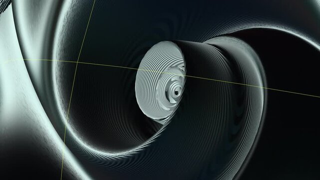Hi-tech Spinning turbine displays futuristic avionics engine design