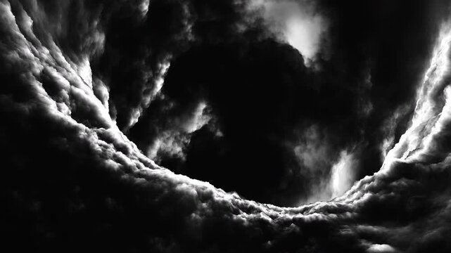 Surreal dramatic 3D Abstract Inside Tornado cyclone vortex Storm Clouds