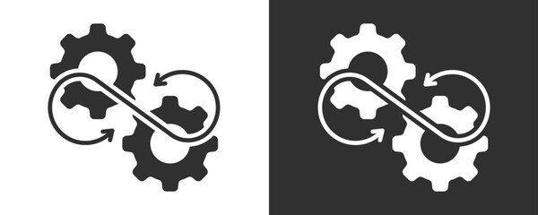 Naklejka premium Integration Icon Set Vector Collection Isolated In Black And White