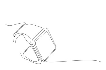 Continuous One Line Drawing of digital wristwatch or Smart Watch. Smart fitness tracke Single-line art illustration.