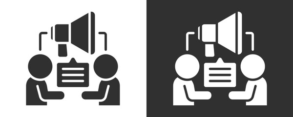 Advocacy Icon Set Vector Collection Isolated In Black And White