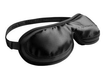 Sleep tracking eye mask in black fabric isolated on a transparent background