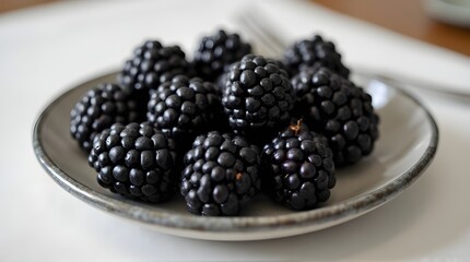 blackberries on a plate