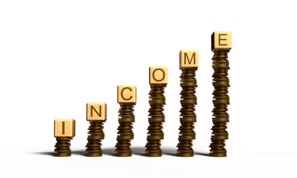 income text font coin golden sign symbol financial investment business money budget saving wealth revenue growth up earning management income coin golden success payment block wooden income salary - Powered by Adobe