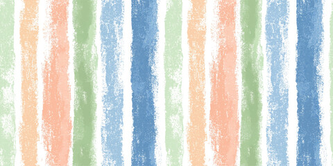 Fototapeta premium Abstract hand-painted vertical brushstroke stripe seamless pattern in light pastel colors for modern fabrics and contemporary wallpaper