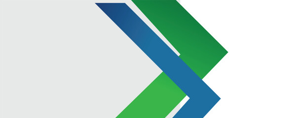 Abstract geometric design with blue and green arrows on a gray and white background