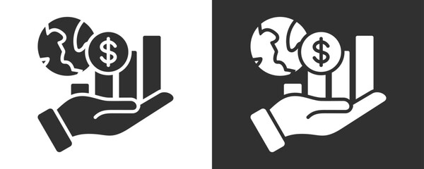 Economic Growth Icon Set Vector Collection Isolated In Black And White