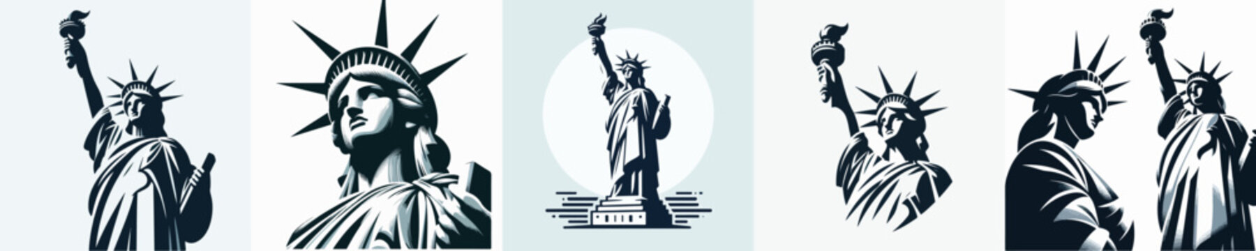 STATUE OF LIBERTY VECTOR WHITE BACKGROUND