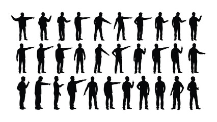 a collection of diverse human figures is presented in stark black showcasing various poses and actions as a silhouette