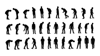 a collection of various human poses presented as black shapes against a white background a striking silhouette