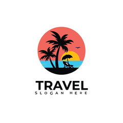 Travel agency logo icon vector template design 