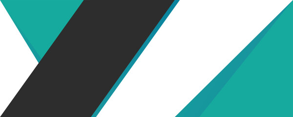 Abstract geometric background with diagonal shapes in teal, black, and white isolated on transparent background