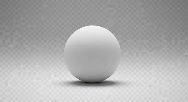 Sleek white sphere with subtle shadow on gray background