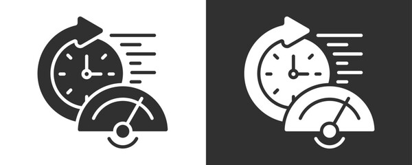 Performance Icon Set Vector Collection Isolated In Black And White