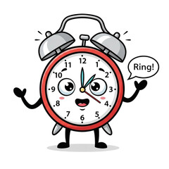 alarm clock on white background