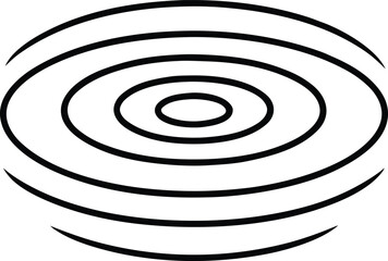 Concentric Water Ripple Line Art Vector circle