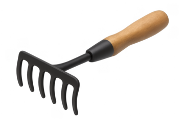 Hand rake garden tool for cultivating soil