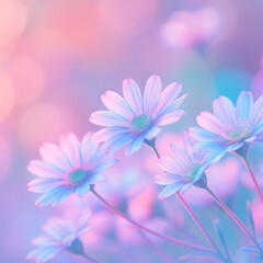 Obraz premium AI generated soft pastel wild flowers glowing in gentle bokeh background with romantic dreamy mood for artistic background and elegant design use