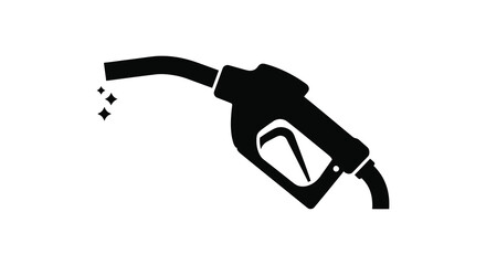 A striking black fuel pump nozzle graphic capturing the essence of refueling silhouette