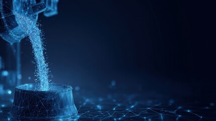 Digital-age data flows, with abstract representation of pouring digital information. A modern visualization of technological marvel. ..Created with Generative AI, not depicting real subjects.