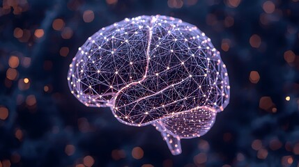Artificial intelligence and machine learning concept digital brain network with shining nodes symbolizing complex data processing neural pathways and advanced cognitive functions