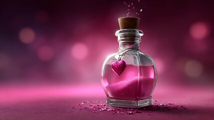 Valentine gift box with pink background romantic theme creative content whimsical environment close-up view