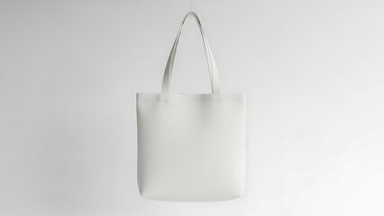 Empty white reusable fabric tote bag for shopping or branding mockup template on a clean isolated background. sustainable fashion accessory for eco-friendly uses.