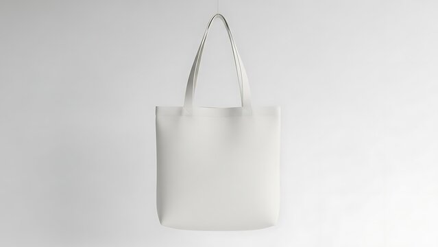 Empty white reusable fabric tote bag for shopping or branding mockup template on a clean isolated background. sustainable fashion accessory for eco-friendly uses. - Powered by Adobe