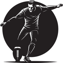 Dynamic Athlete Kicking Ball Illustration