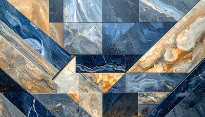 geometric marbled tiles in chevron pattern