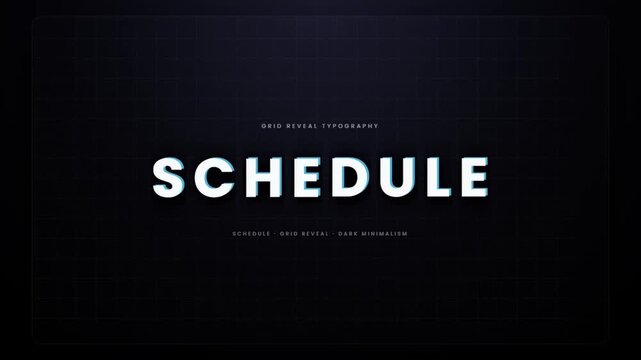 Schedule text on a dark background, a simple and clear visual for planning and organization.