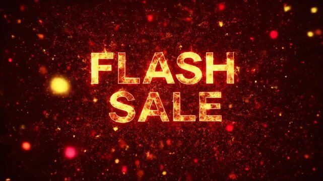 Explosive Flash Sale Announcement with Fiery Particles and Glowing Text