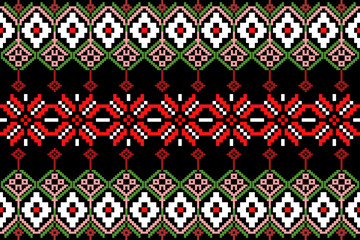 Pixel, Pastel Geometric Floral Tile Seamless Pattern for carpet, print, wrap, decorative, illustration, Fabric, Wallpaper, Ceramics. 
