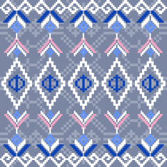 Abstract flora, Geometric Ethnic traditional seamless,Knitting,Navajo Native American Indian, tribal, traditional, pattern design for carpet, print, wrap, decorative, illustration, Fabric, Wallpaper, 