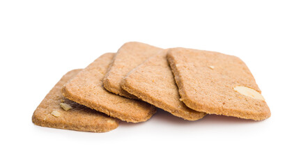 Sweet gingerbread cookies isolated on white background.