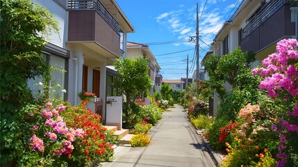 Japanese Suburban Neighborhood at Sunset / 夕暮れ時の日本の郊外住宅地
