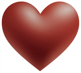 Stunning deep red glossy heart shape perfect for romantic themes and medical concepts